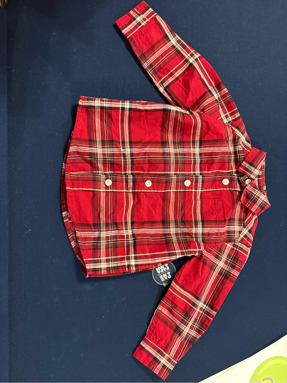 Red Plaid Button-Up Shirt toddler size 12-18m